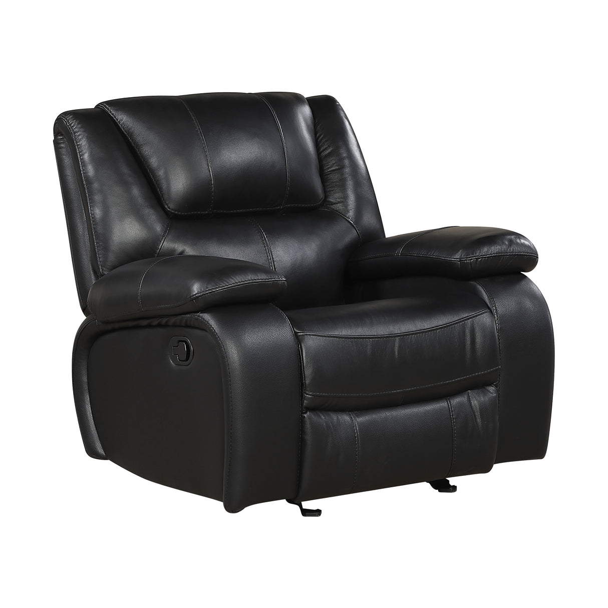 Ellicott Black Genuine Leather Glider Reclining Chair from Homelegance - Luna Furniture