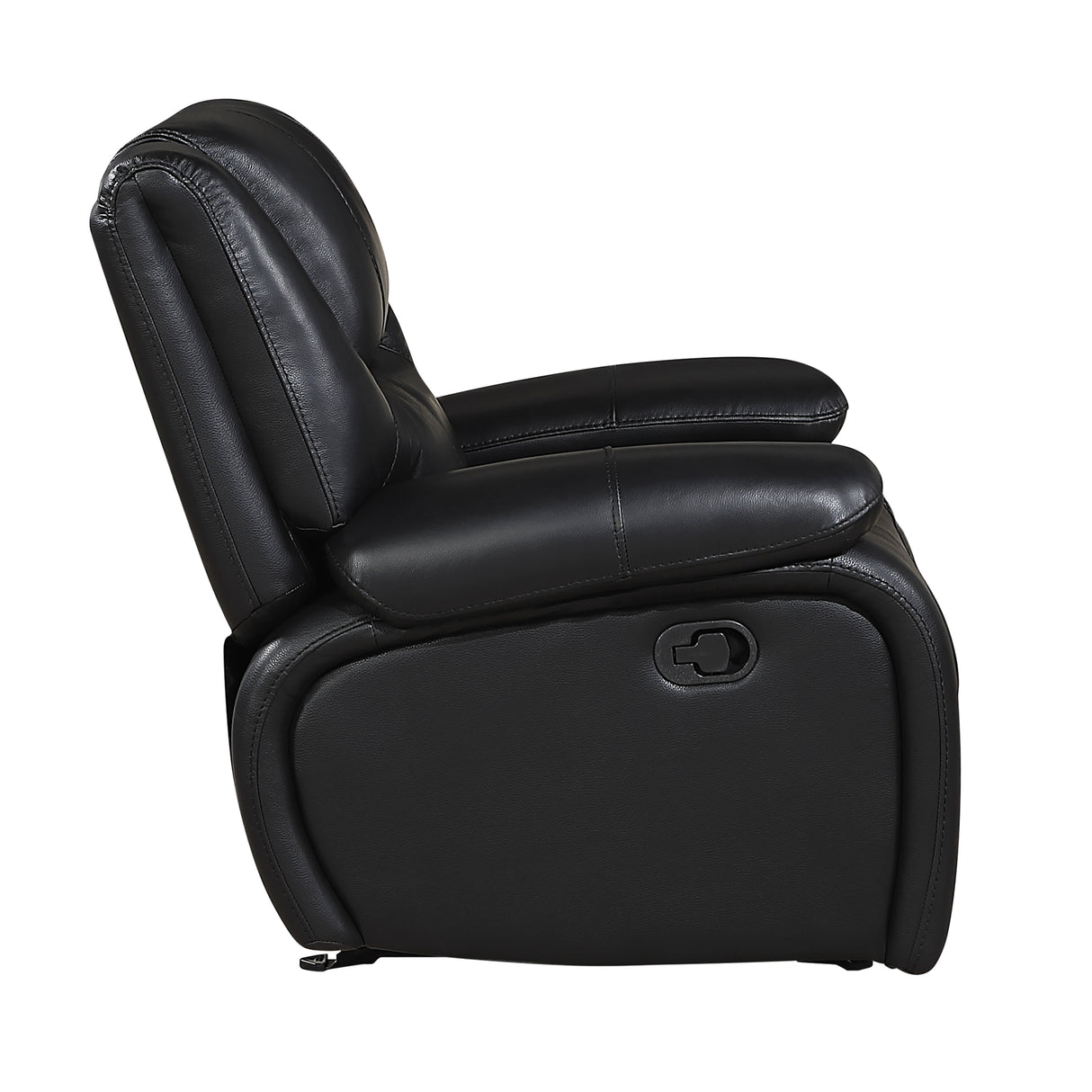 Ellicott Black Genuine Leather Glider Reclining Chair from Homelegance - Luna Furniture