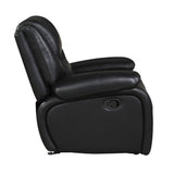 Ellicott Black Genuine Leather Glider Reclining Chair from Homelegance - Luna Furniture