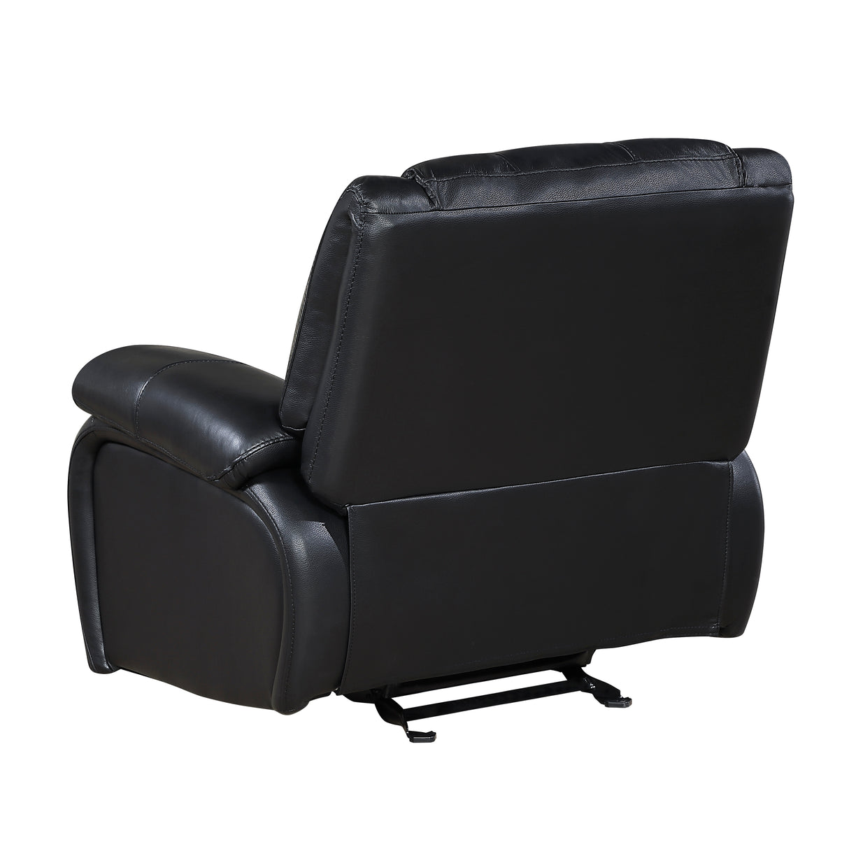 Ellicott Black Genuine Leather Glider Reclining Chair from Homelegance - Luna Furniture