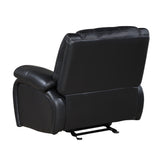 Ellicott Black Genuine Leather Glider Reclining Chair from Homelegance - Luna Furniture