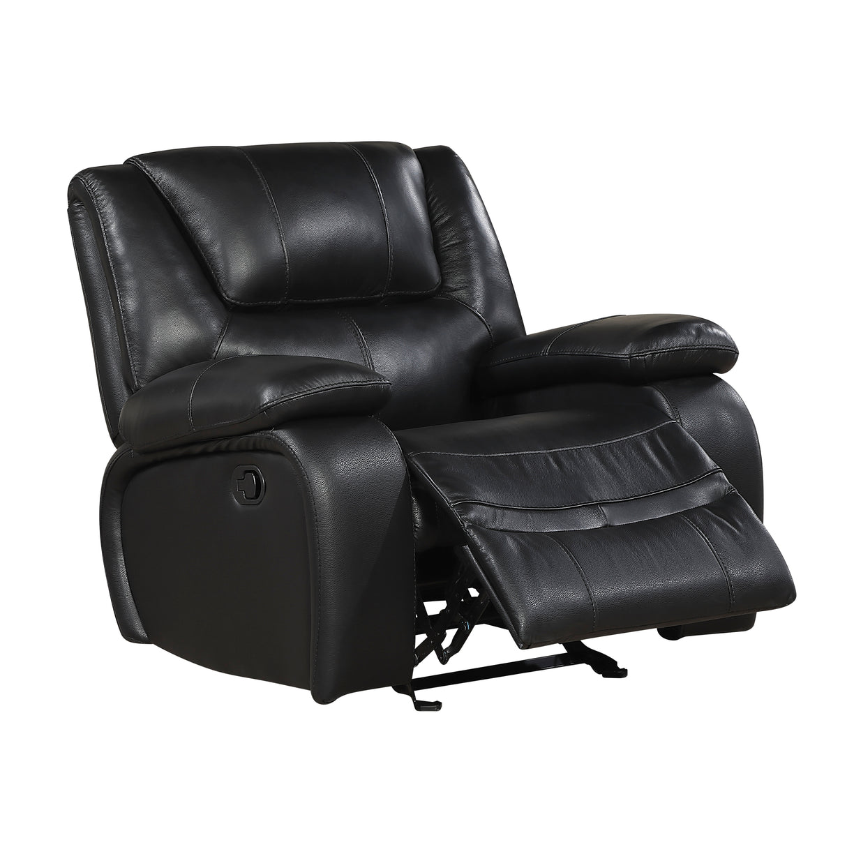 Ellicott Black Genuine Leather Glider Reclining Chair from Homelegance - Luna Furniture