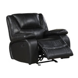 Ellicott Black Genuine Leather Glider Reclining Chair from Homelegance - Luna Furniture