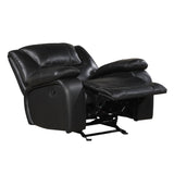 Ellicott Black Genuine Leather Glider Reclining Chair from Homelegance - Luna Furniture