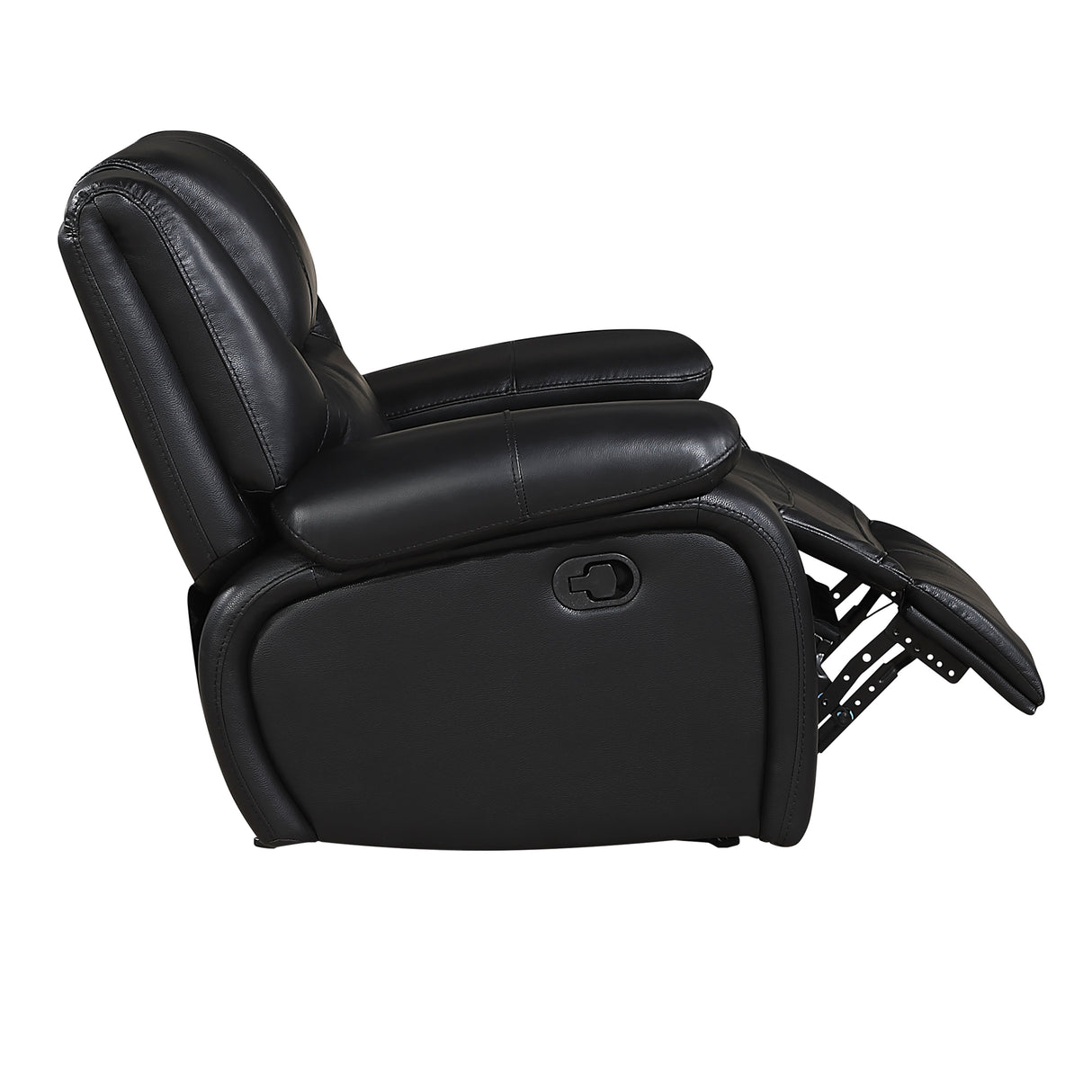 Ellicott Black Genuine Leather Glider Reclining Chair from Homelegance - Luna Furniture