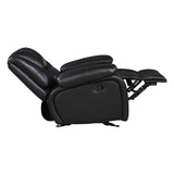 Ellicott Black Genuine Leather Glider Reclining Chair from Homelegance - Luna Furniture