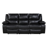 Ellicott Black Genuine Leather Reclining Living Room Set from Homelegance - Luna Furniture