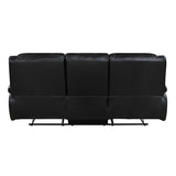 Ellicott Black Genuine Leather Reclining Living Room Set from Homelegance - Luna Furniture