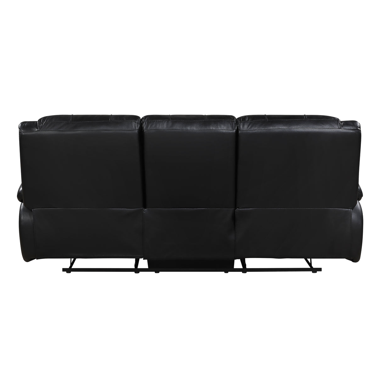 Ellicott Black Genuine Leather Double Reclining Sofa from Homelegance - Luna Furniture