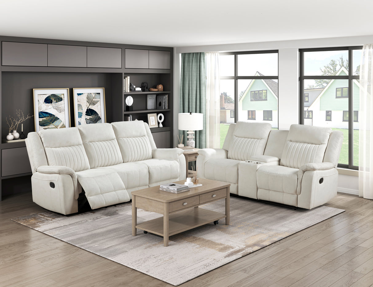 Dean Beige Double Reclining Sofa from Homelegance - Luna Furniture