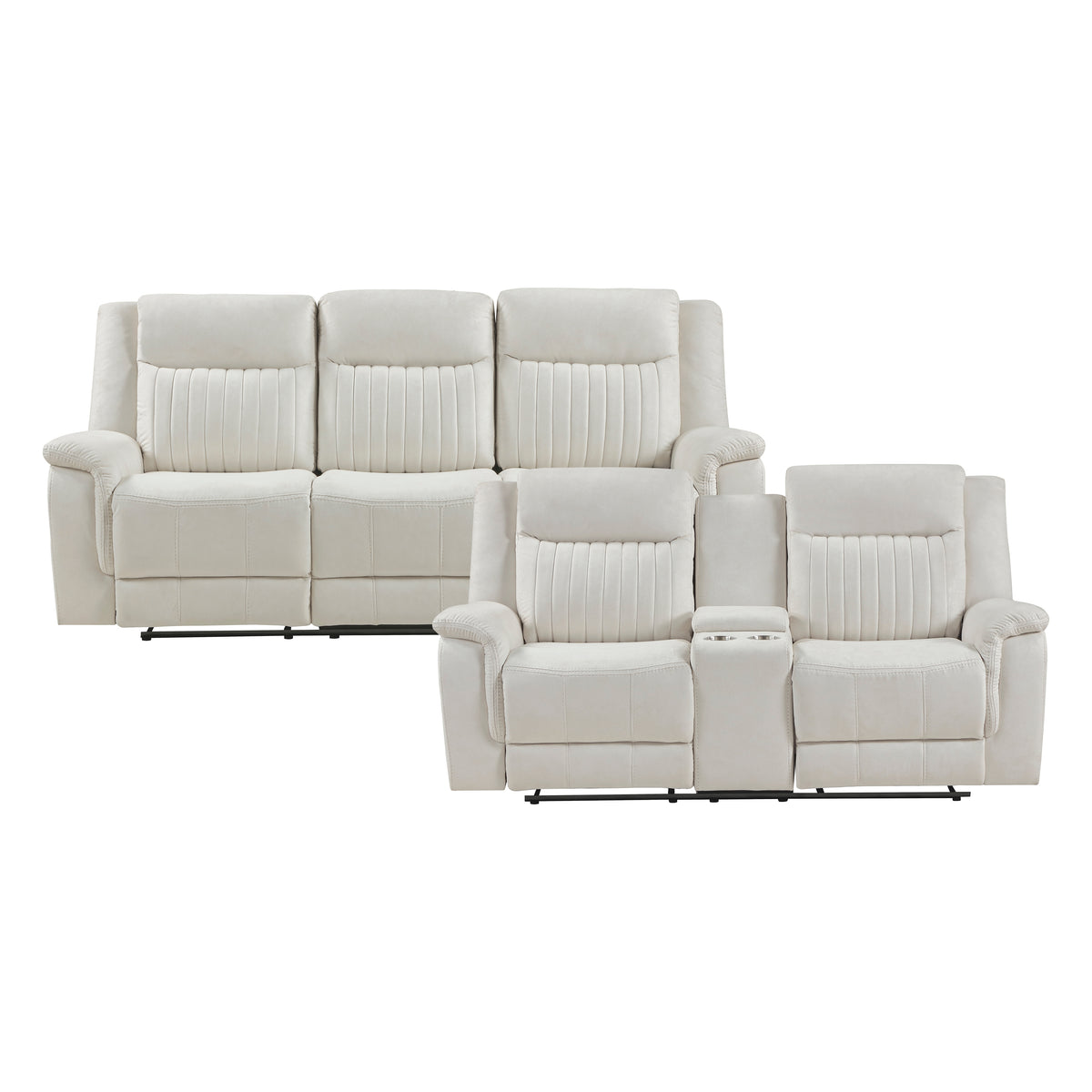 Ellicott Gray Double Reclining Sofa from Homelegance - Luna Furniture
