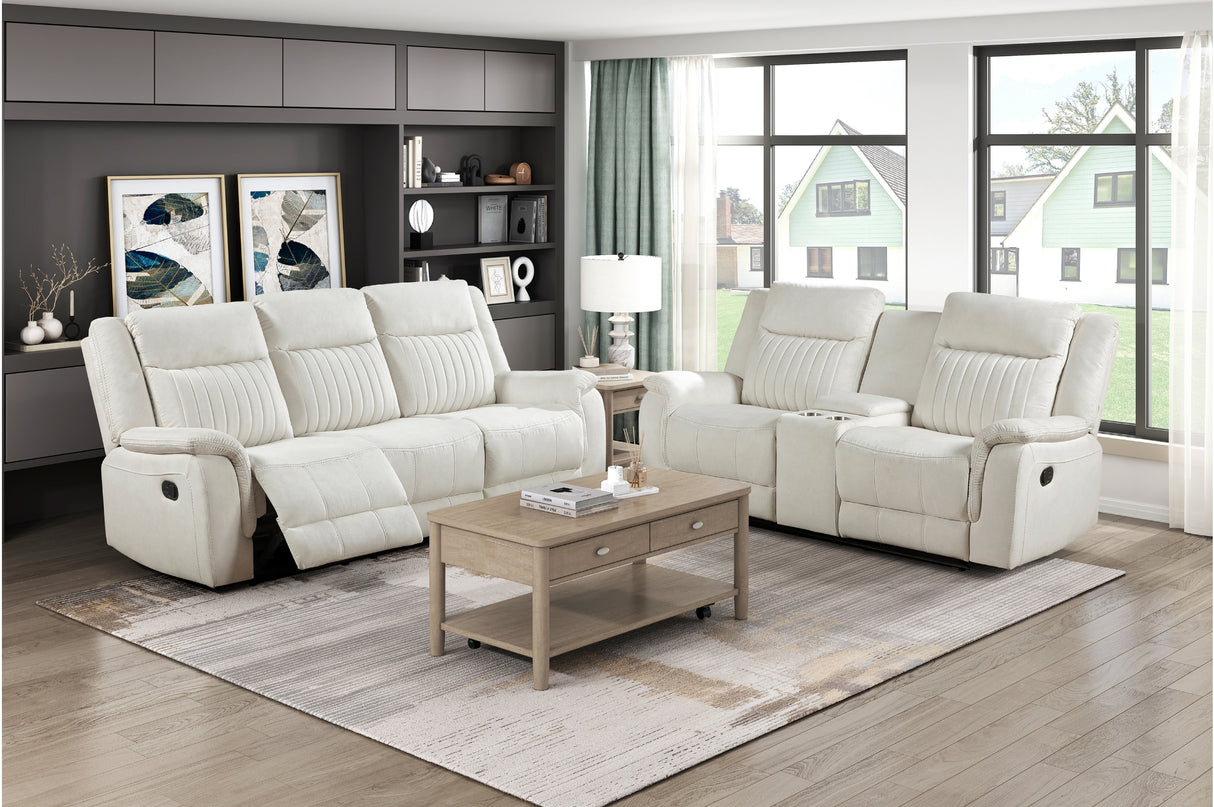 Dean Beige Double Reclining Sofa from Homelegance - Luna Furniture