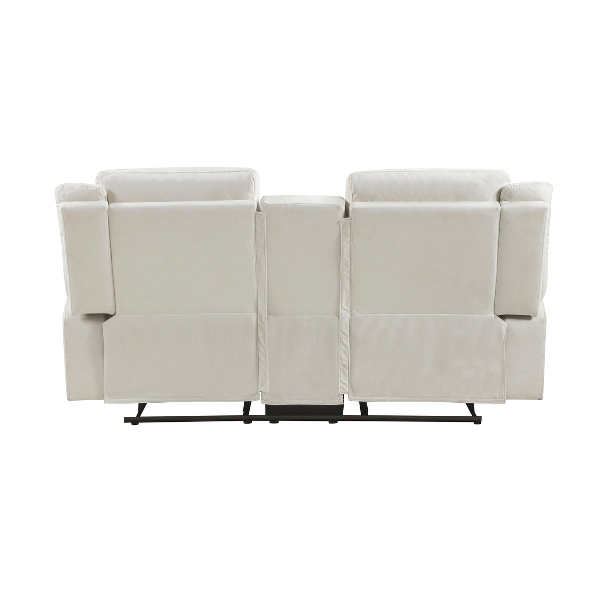 Dean Beige Double Reclining Loveseat with Center Console from Homelegance - Luna Furniture
