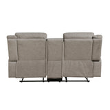 Dean Dove Double Reclining Loveseat with Center Console from Homelegance - Luna Furniture