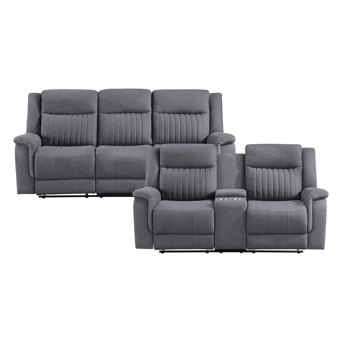 9646GY*2 Sofa and Loveseat from Homelegance - Luna Furniture