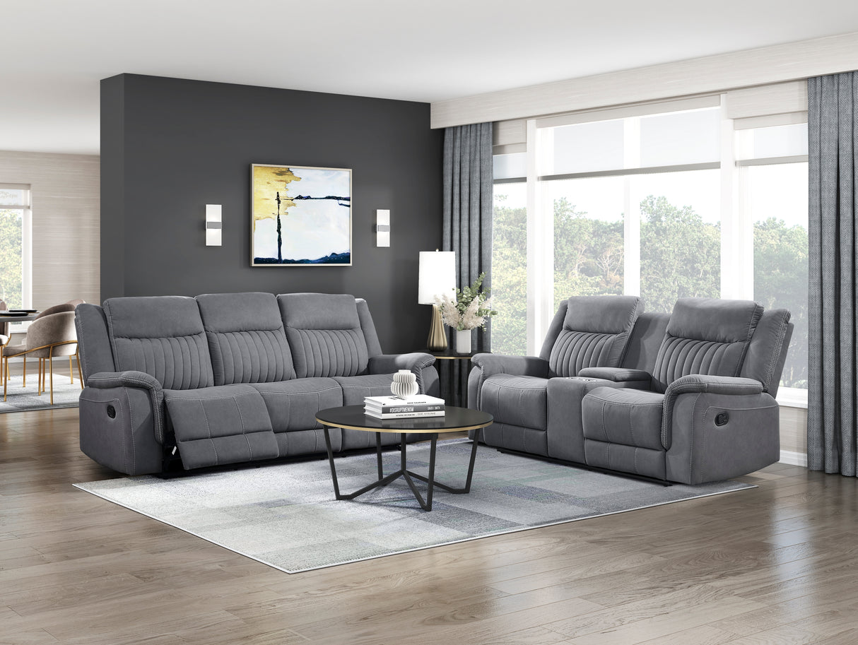 Dean Gray Double Reclining Sofa from Homelegance - Luna Furniture