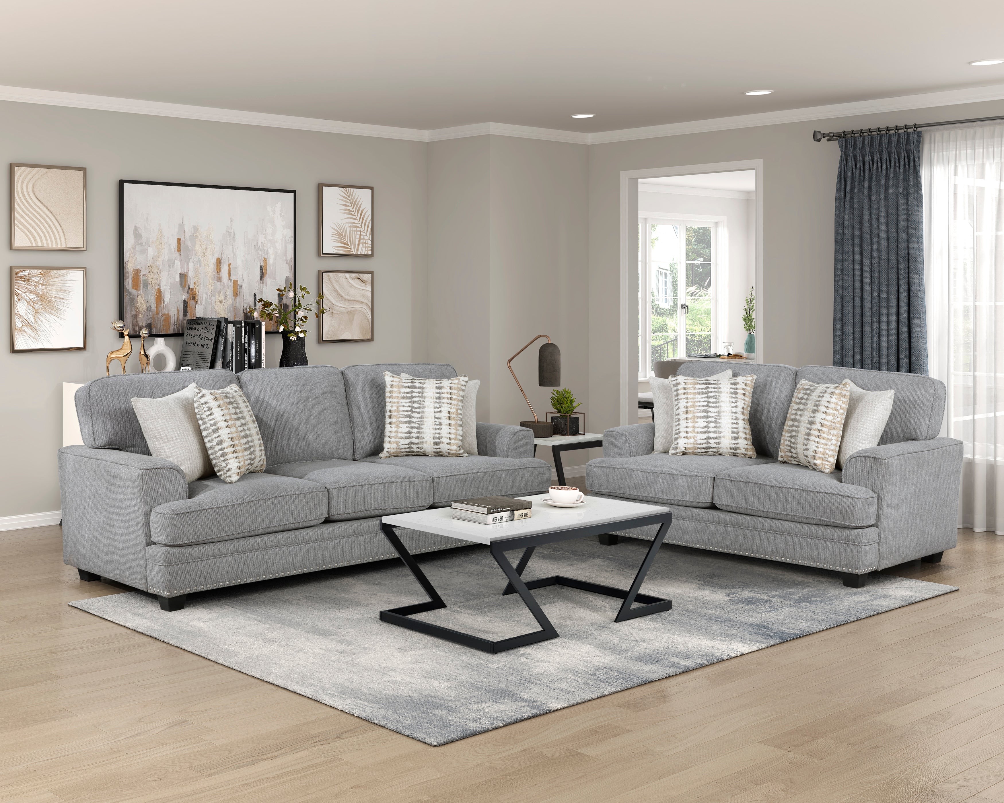 Homelegance 9648GY-3 Sofa - Luna Furniture