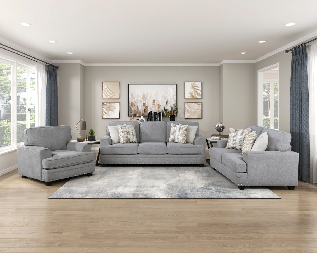 Dean Gray Double Reclining Sofa from Homelegance - Luna Furniture