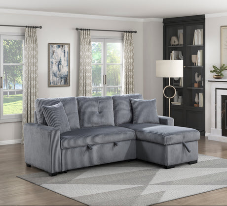 Rhett Beige 3-Piece Reversible Sectional with Pull-out Bed and Hidden Storage from Homelegance - Luna Furniture