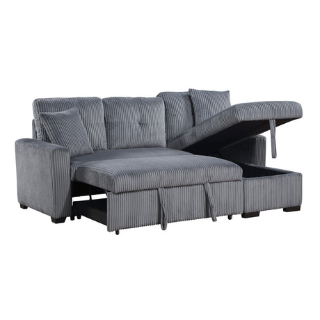 Rhett Beige 3-Piece Reversible Sectional with Pull-out Bed and Hidden Storage from Homelegance - Luna Furniture