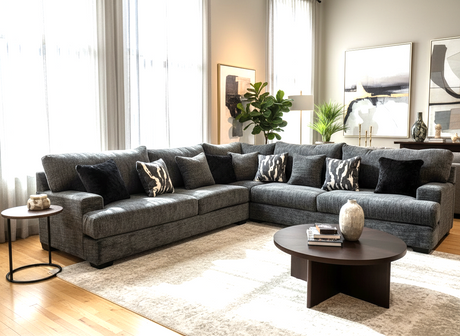 9650 - Oversized Sectional (Charcoal) - 9650 Charcoal