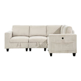 9650NBE*4SC (4)4-Piece Sectional with Storage, Storage Pouches and Charging Ports from Homelegance - Luna Furniture