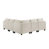9650NBE*5SC (5)5-Piece Sectional with Storage, Storage Pouches and Charging Ports from Homelegance - Luna Furniture