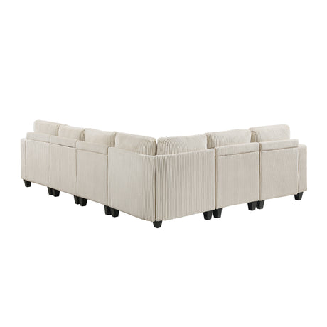 9650NBE*6SC (6)6-Piece Sectional with Storage, Storage Pouches and Charging Ports from Homelegance - Luna Furniture