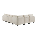 9650NBE*6SC (6)6-Piece Sectional with Storage, Storage Pouches and Charging Ports from Homelegance - Luna Furniture