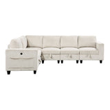 9650NBE*6SC (6)6-Piece Sectional with Storage, Storage Pouches and Charging Ports from Homelegance - Luna Furniture