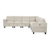 9650NBE*7SC (7)7-Piece Sectional with Storage, Storage Pouches and Charging Ports from Homelegance - Luna Furniture