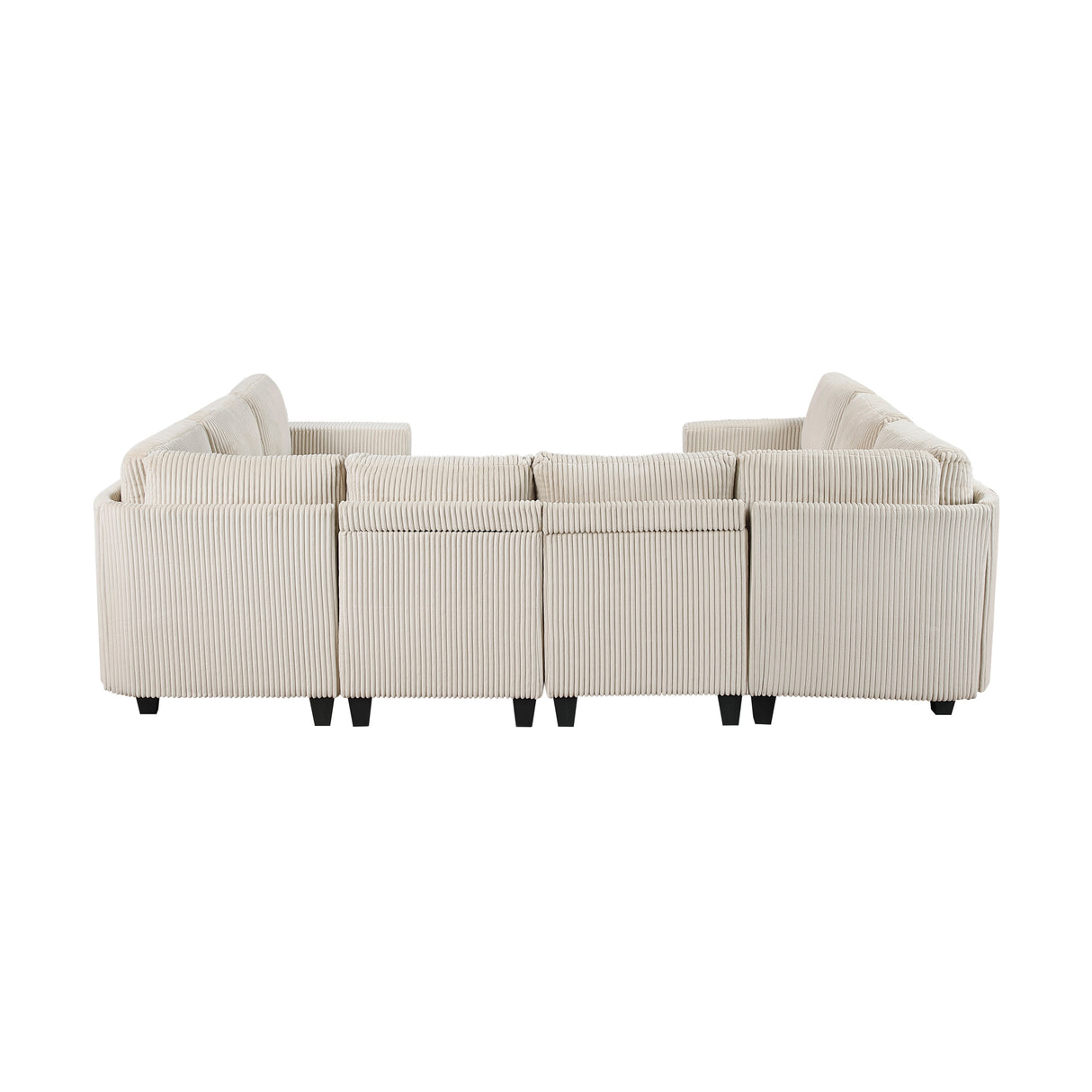 Walterboro Beige Corduroy 8-Piece Sectional with Storage, Storage Pouches and Charging Ports from Homelegance - Luna Furniture