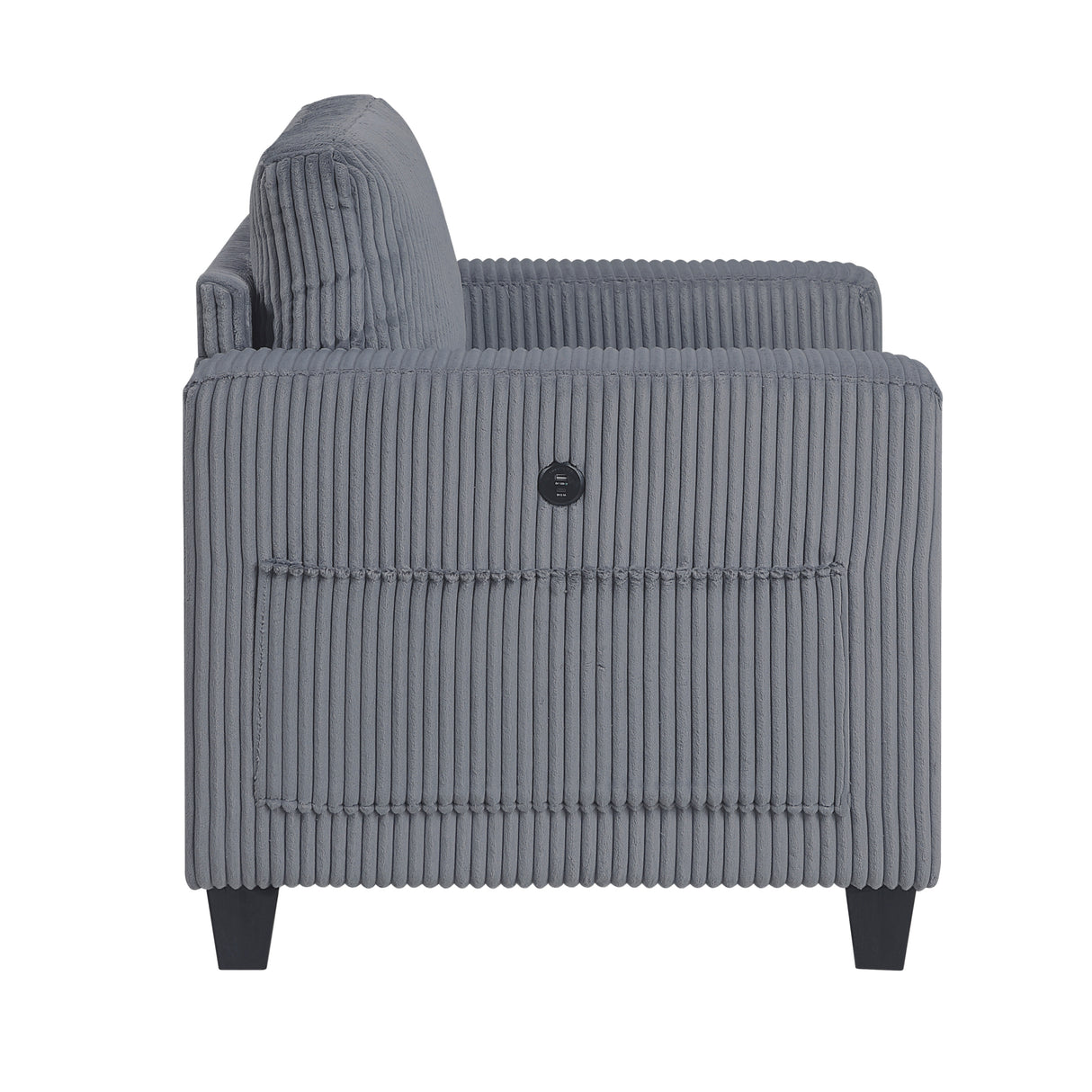 Walterboro Dark Gray Chair with Storage Pouches from Homelegance - Luna Furniture