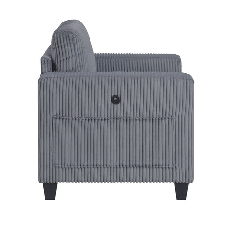 Walterboro Dark Gray Chair with Storage Pouches from Homelegance - Luna Furniture