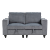 Walterboro Dark Gray Modular Love Seat with Storage, Storage Pouches and Charging Ports from Homelegance - Luna Furniture