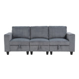 Walterboro Dark Gray Modular Sofa with Storage, Storage Pouches and Charging Ports from Homelegance - Luna Furniture