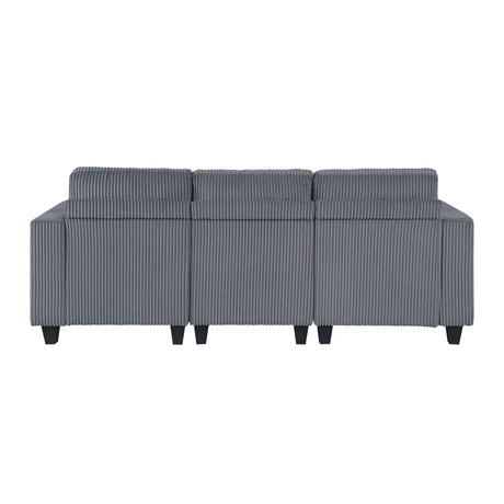 Walterboro Dark Gray Modular Sofa with Storage, Storage Pouches and Charging Ports from Homelegance - Luna Furniture