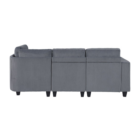 9650NDG*4SC (4)4-Piece Sectional with Storage, Storage Pouches and Charging Ports from Homelegance - Luna Furniture