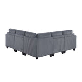 9650NDG*5SC (5)5-Piece Sectional with Storage, Storage Pouches and Charging Ports from Homelegance - Luna Furniture