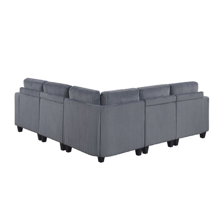9650NDG*5SC (5)5-Piece Sectional with Storage, Storage Pouches and Charging Ports from Homelegance - Luna Furniture