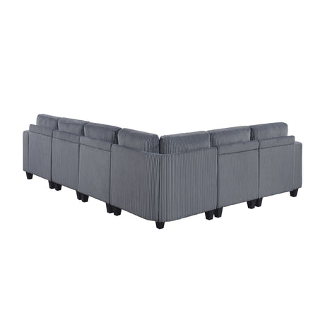 9650NDG*6SC (6)6-Piece Sectional with Storage, Storage Pouches and Charging Ports from Homelegance - Luna Furniture