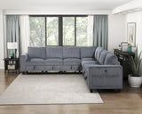 9650NDG*7SC (7)7-Piece Sectional with Storage, Storage Pouches and Charging Ports from Homelegance - Luna Furniture