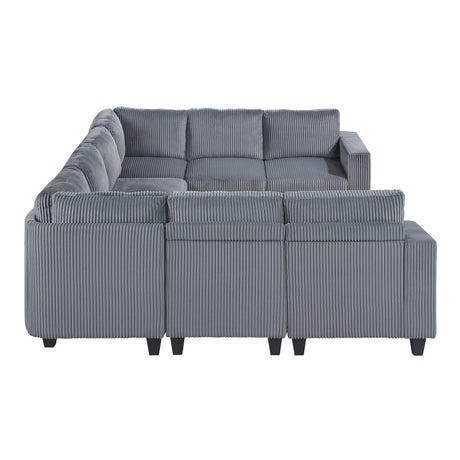 9650NDG*8SC (8)8-Piece Sectional with Storage, Storage Pouches and Charging Ports from Homelegance - Luna Furniture