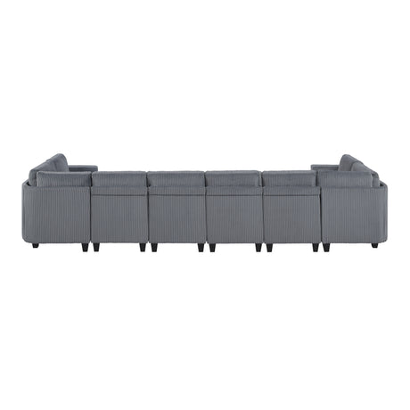 9650NDG*8SC (8)8-Piece Sectional with Storage, Storage Pouches and Charging Ports from Homelegance - Luna Furniture