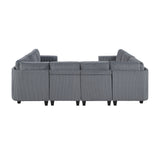 9650NDG*8SC (8)8-Piece Sectional with Storage, Storage Pouches and Charging Ports from Homelegance - Luna Furniture