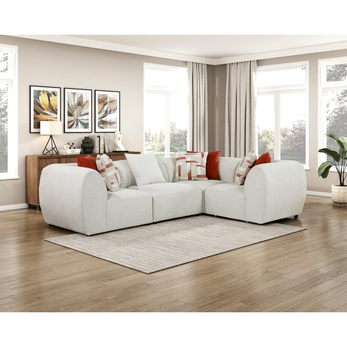 Franz Beige Chenille 4-Piece Modular Sectional from Homelegance - Luna Furniture