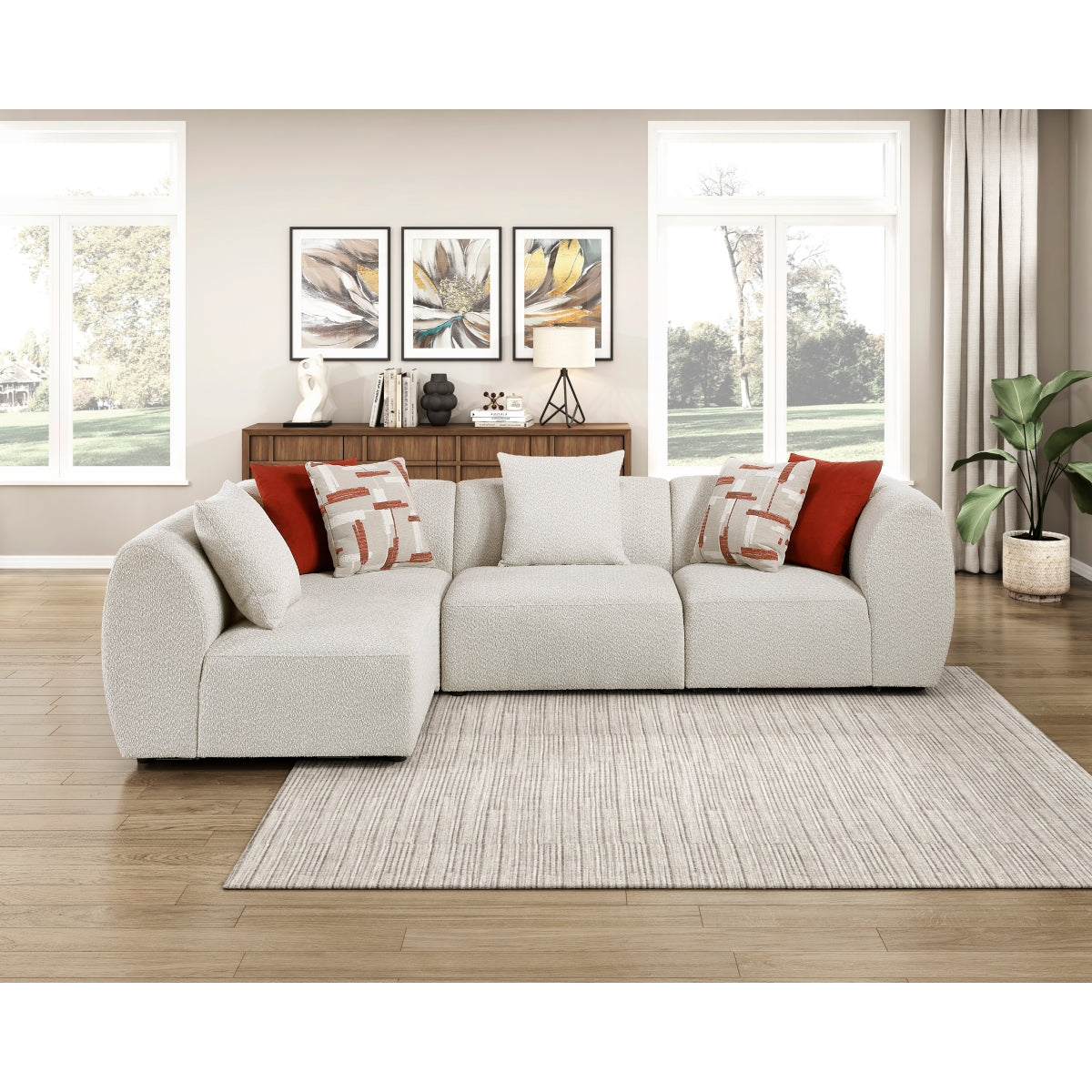 Franz Beige Chenille 4-Piece Modular Sectional from Homelegance - Luna Furniture