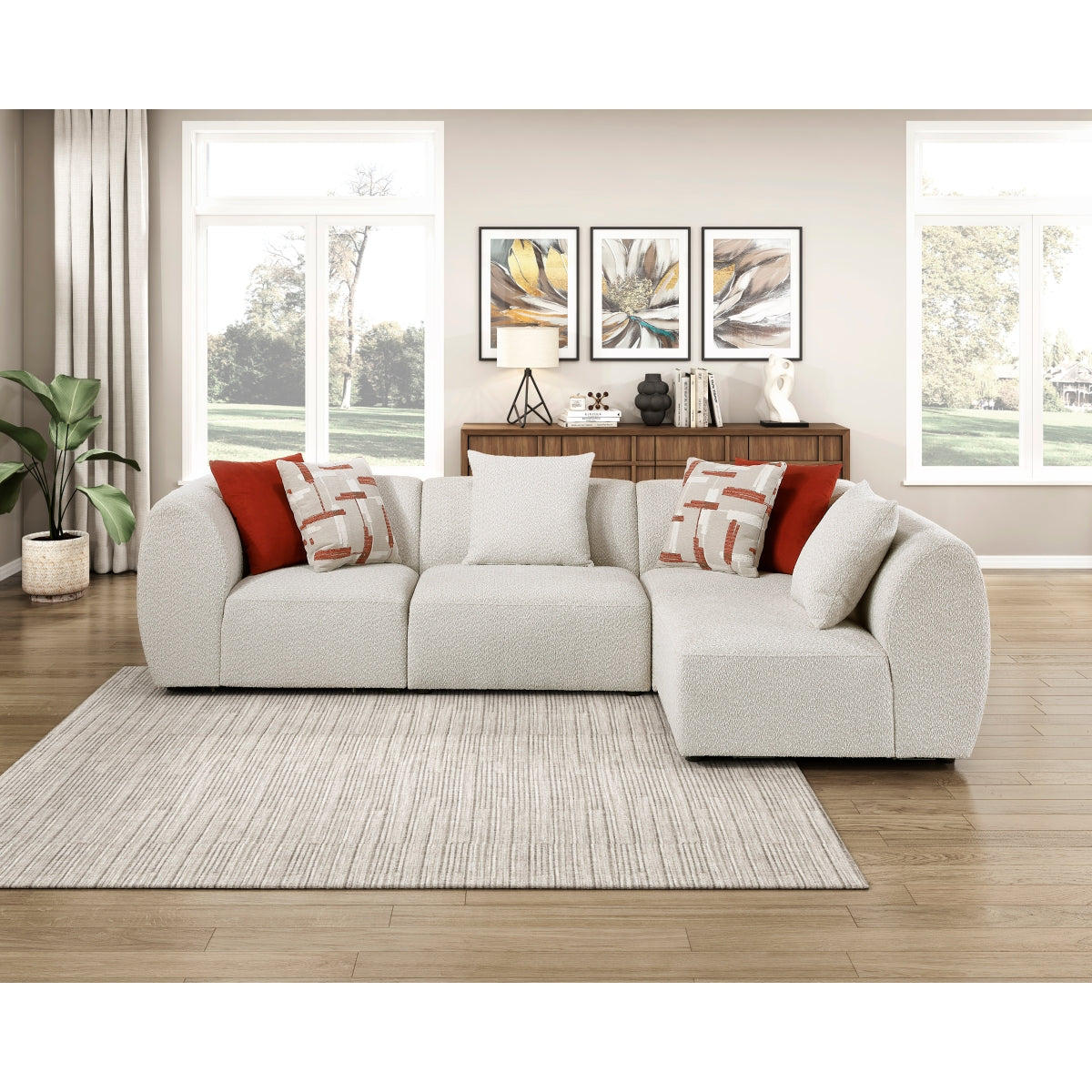 Franz Beige Chenille 4-Piece Modular Sectional from Homelegance - Luna Furniture
