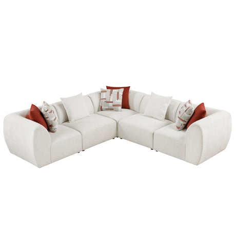 Franz Beige Chenille 5-Piece Modular Sectional from Homelegance - Luna Furniture