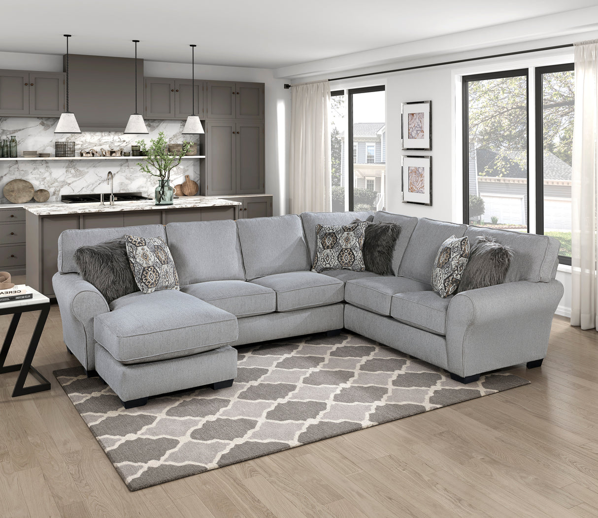 Kieran Gray 2-Piece Reversible Sectional from Homelegance - Luna Furniture
